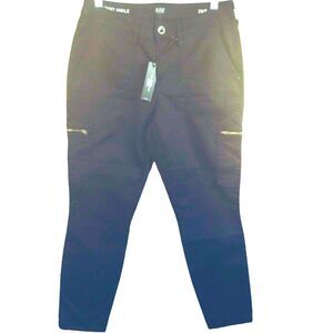 NWT Black Denim Pants Women's 29" Skinny Cotton Twill Cargo Utility